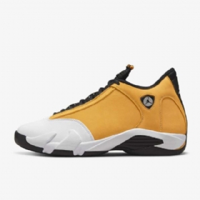 Nike Air Jordan 14 Retro Sko Herre Gul Hvite Svarte