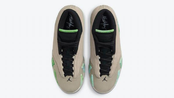 Nike Aleali May X Air Jordan 14 Low Tops Sand Sko Dame Lyse Khaki