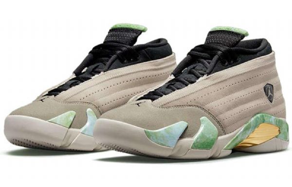 Nike Aleali May X Air Jordan 14 Retro Low Tops Sp Basketball Shoes Dame Grå