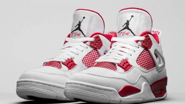 Nike Air Jordan 4 Alternate Sko Herre Hvite Rød
