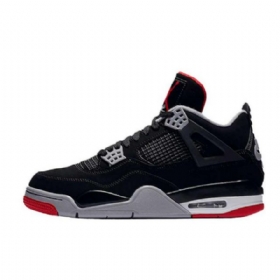Nike Air Jordan 4 Bred Sko Herre Svarte