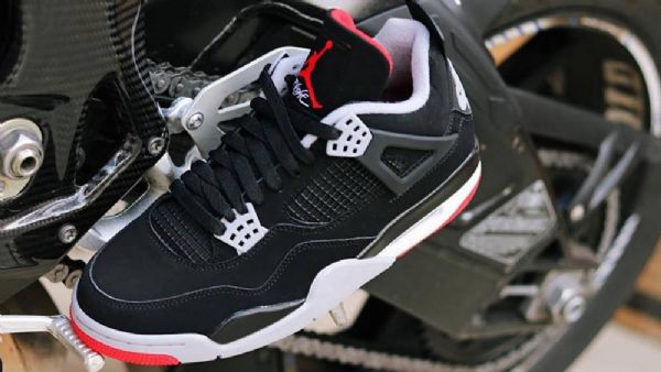 Nike Air Jordan 4 Bred Sko Herre Svarte
