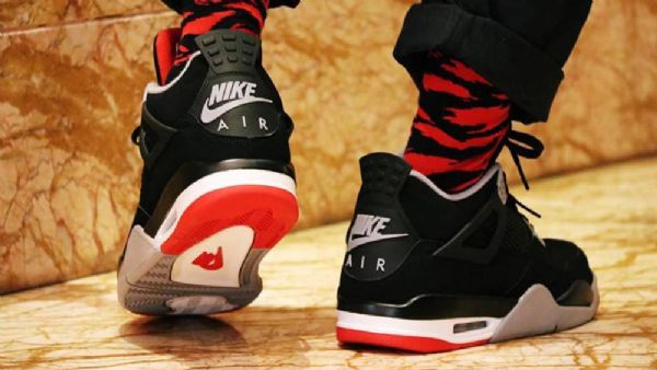Nike Air Jordan 4 Bred Sko Herre Svarte