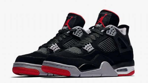 Nike Air Jordan 4 Bred Sko Herre Svarte