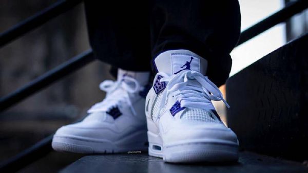 Nike Air Jordan 4 Court Sko Herre Lilla
