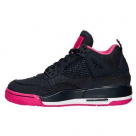 Nike Air Jordan 4 Girls Sko Herre Svarte