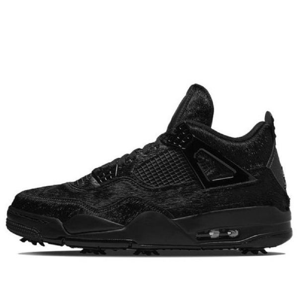 Nike Air Jordan 4 Golf Atletiske Sko Herre Svarte