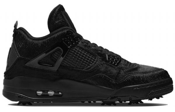 Nike Air Jordan 4 Golf Atletiske Sko Herre Svarte