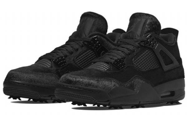 Nike Air Jordan 4 Golf Atletiske Sko Herre Svarte