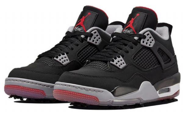 Nike Air Jordan 4 Golf Golfsko Herre Svarte Rød