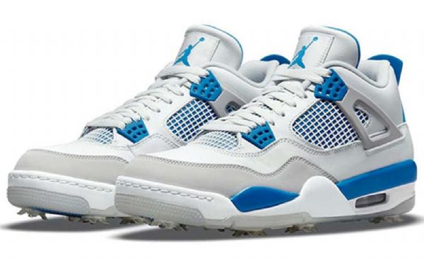 Nike Air Jordan 4 Golf Retro Basketball Shoes Herre Blå