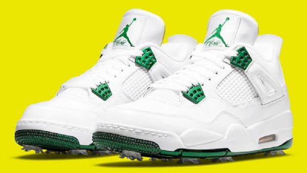 Nike Air Jordan 4 Golf Sko Dame Grønn Hvite
