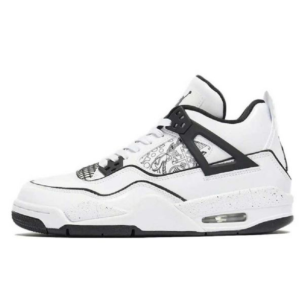 Nike Air Jordan 4 Gs Diy Sko Dame Hvite