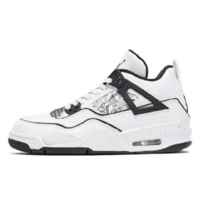 Nike Air Jordan 4 Gs Diy Sko Dame Hvite