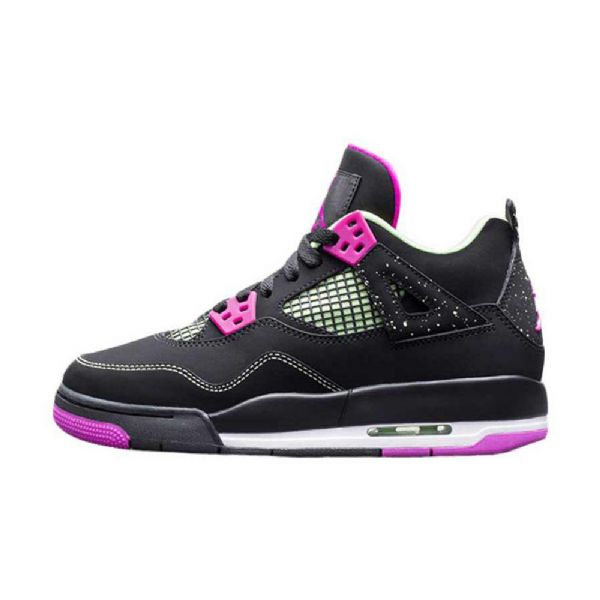 Nike Air Jordan 4 Gs Neon Sko Herre Svarte Rosa