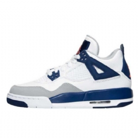 Nike Air Jordan 4 Gs Sko Herre Hvite Blå