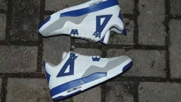 Nike Air Jordan 4 Gs Sko Herre Hvite Blå