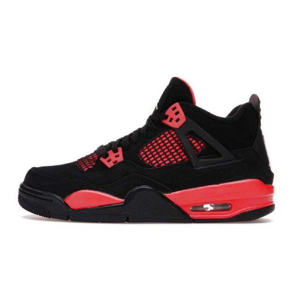 Nike Air Jordan 4 Gs Thunder Sko Dame Svarte Rød