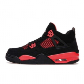 Nike Air Jordan 4 Gs Thunder Sko Dame Svarte Rød