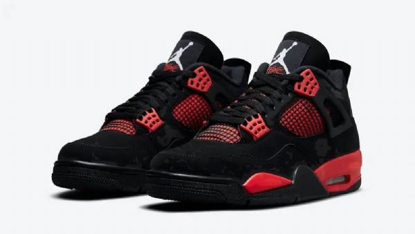 Nike Air Jordan 4 Gs Thunder Sko Dame Svarte Rød