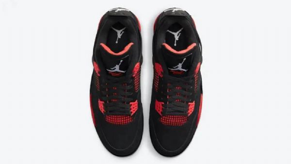 Nike Air Jordan 4 Gs Thunder Sko Dame Svarte Rød