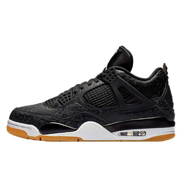 Nike Air Jordan 4 Laser Sko Herre Svarte