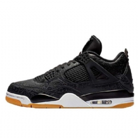 Nike Air Jordan 4 Laser Sko Herre Svarte