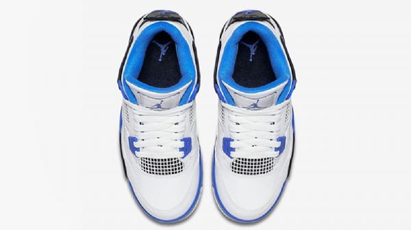 Nike Air Jordan 4 Motorsports Sko Herre Hvite Blå