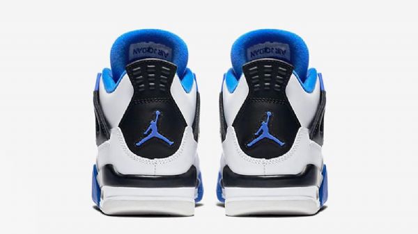 Nike Air Jordan 4 Motorsports Sko Herre Hvite Blå
