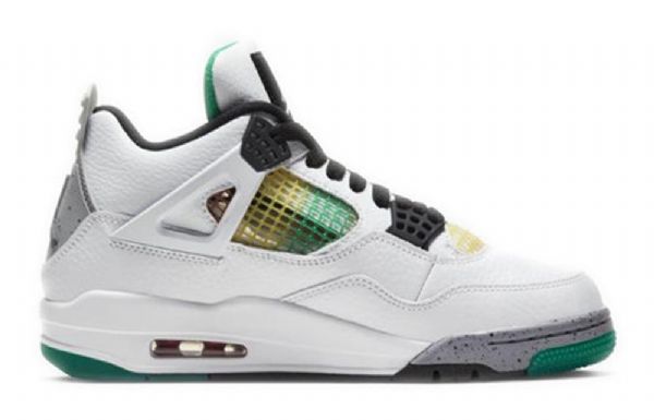 Nike Air Jordan 4 Retro Basketball Shoes Dame Hvite Grønn