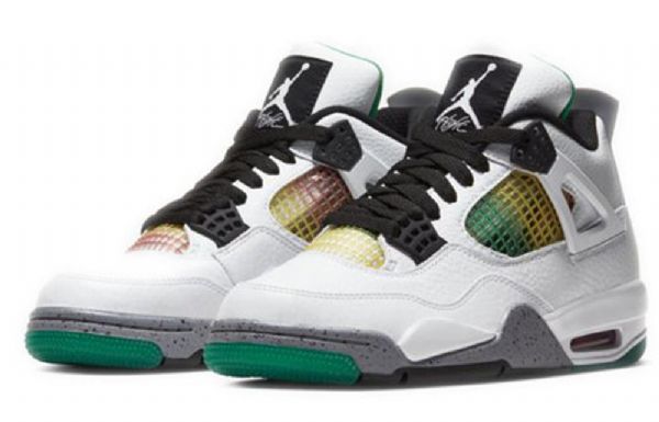Nike Air Jordan 4 Retro Basketball Shoes Dame Hvite Grønn