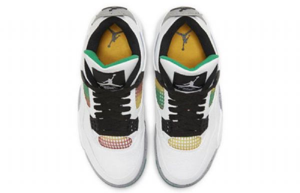 Nike Air Jordan 4 Retro Basketball Shoes Dame Hvite Grønn