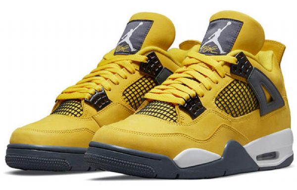 Nike Air Jordan 4 Retro Basketball Shoes Herre Gul