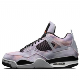 Nike Air Jordan 4 Retro Basketball Shoes Herre Svarte Lilla