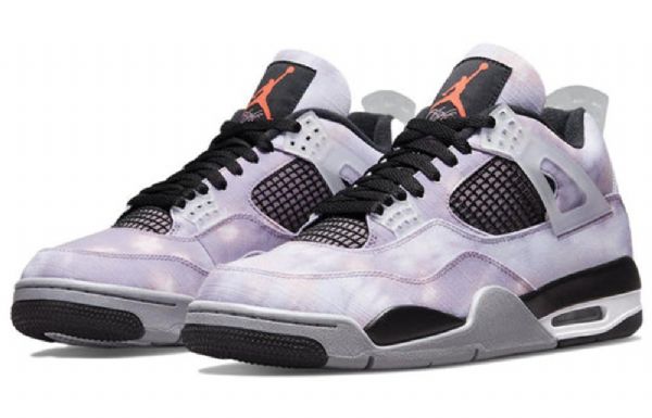 Nike Air Jordan 4 Retro Basketball Shoes Herre Svarte Lilla