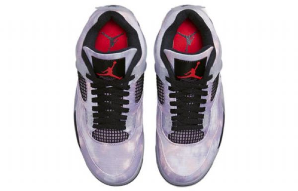 Nike Air Jordan 4 Retro Basketball Shoes Herre Svarte Lilla