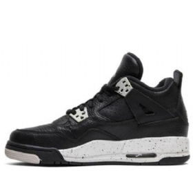 Nike Air Jordan 4 Retro Bg Basketball Shoes Herre Svarte