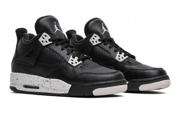Nike Air Jordan 4 Retro Bg Basketball Shoes Herre Svarte
