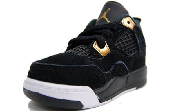 Nike Air Jordan 4 Retro Bt Sko Barn Hvite Svarte