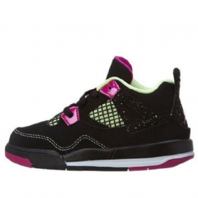Nike Air Jordan 4 Retro Ls Td Sko Barn Svarte