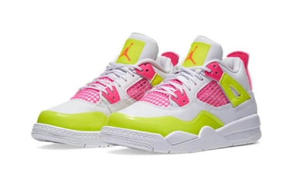 Nike Air Jordan 4 Retro Se Ps Basketball Shoes Barn Hvite Sitron