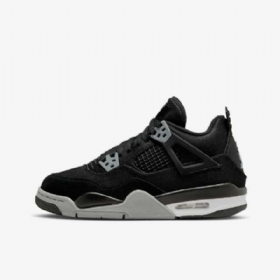 Nike Air Jordan 4 Retro Se Sko Barn Svarte Hvite Rød Lyse Grå