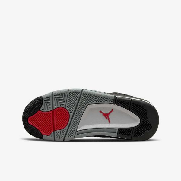 Nike Air Jordan 4 Retro Se Sko Barn Svarte Hvite Rød Lyse Grå
