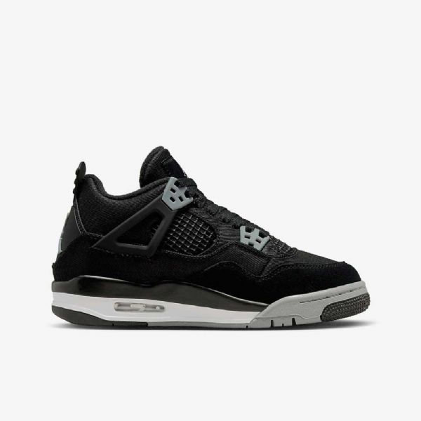 Nike Air Jordan 4 Retro Se Sko Barn Svarte Hvite Rød Lyse Grå