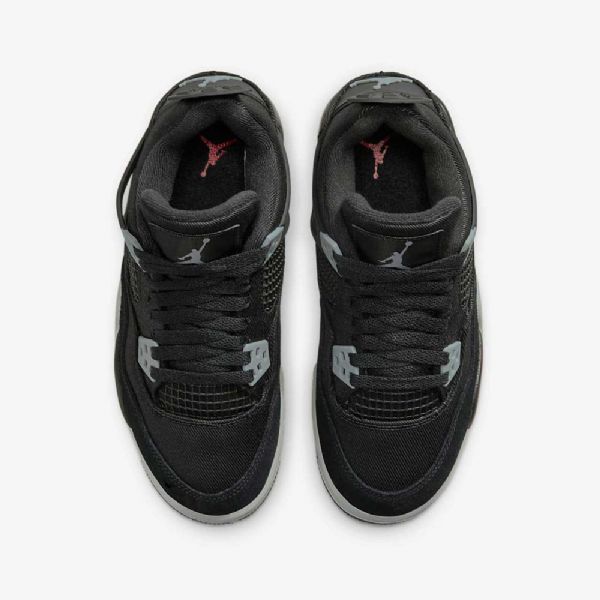Nike Air Jordan 4 Retro Se Sko Barn Svarte Hvite Rød Lyse Grå