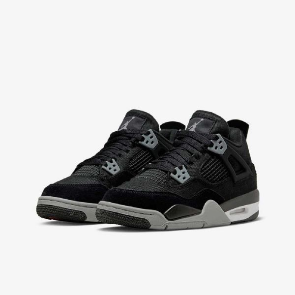 Nike Air Jordan 4 Retro Se Sko Barn Svarte Hvite Rød Lyse Grå