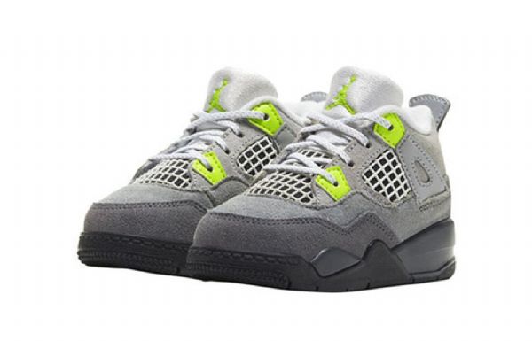 Nike Air Jordan 4 Retro Se Td Basketball Shoes Barn Grå