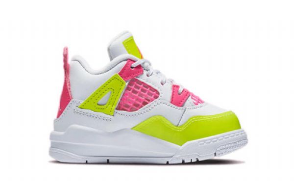 Nike Air Jordan 4 Retro Se Td Basketball Shoes Barn Hvite Sitron