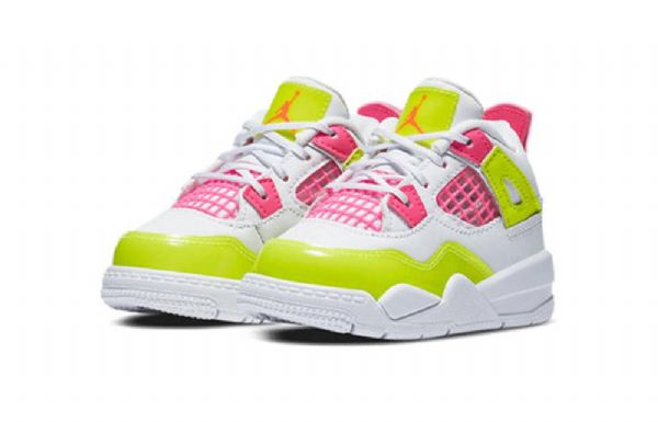 Nike Air Jordan 4 Retro Se Td Basketball Shoes Barn Hvite Sitron