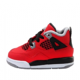 Nike Air Jordan 4 Retro Sko Barn Rød